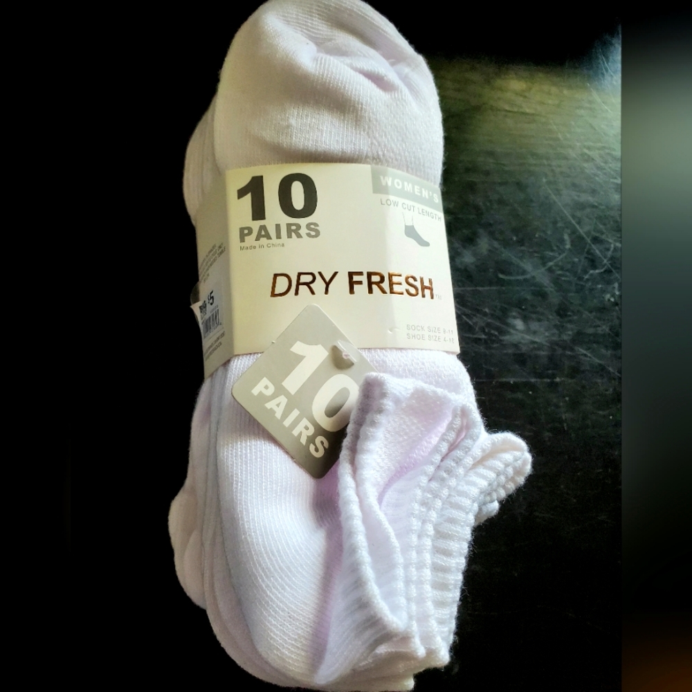 Dry Fresh 10 pairs Womans low cut length, low cut breathable